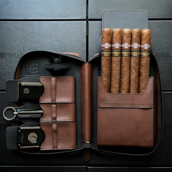 Colibri leather carrying case for cigar lighters + cutters